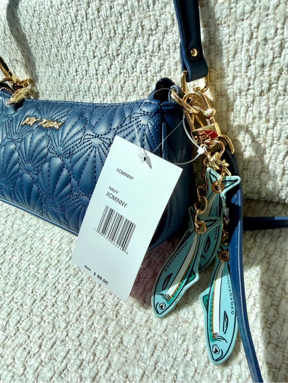 Betsey Johnson XOMINNY Shell Yeah Shoulder Bag Sardine Necklace Set Coastal NWT - Picture 8 of 16